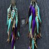 These are Seed of Life Purple Feather Earrings – A Symbol of Harmony and Elegance